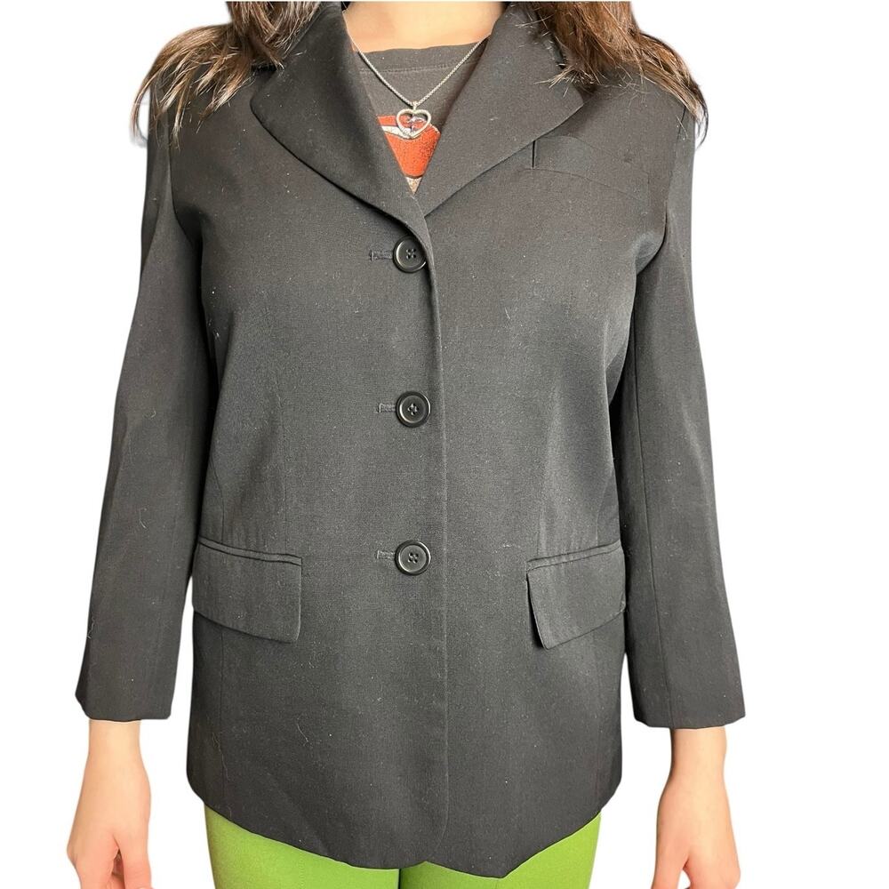 Talbots Petites Women’s Black Wool Blazer 6 Corporate Core Work Wardrobe Staple